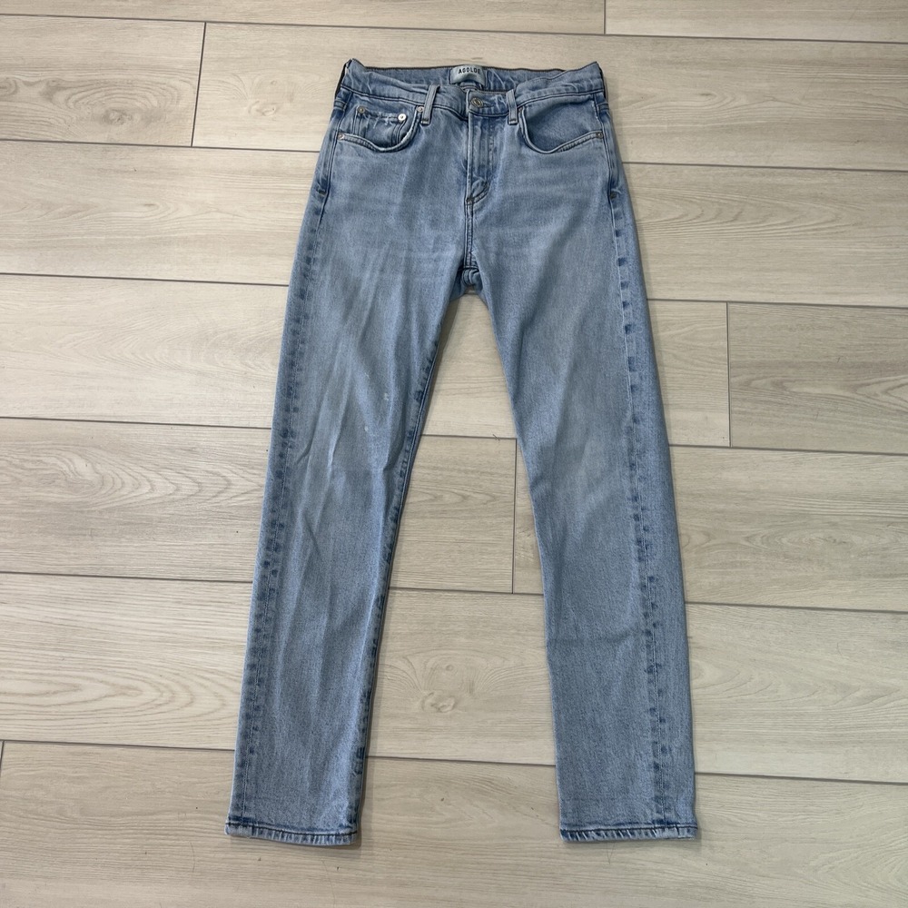 Agolde Toni Straight Ankle Jean Light Wash Mid Rise Distressed Denim Size‎ 25